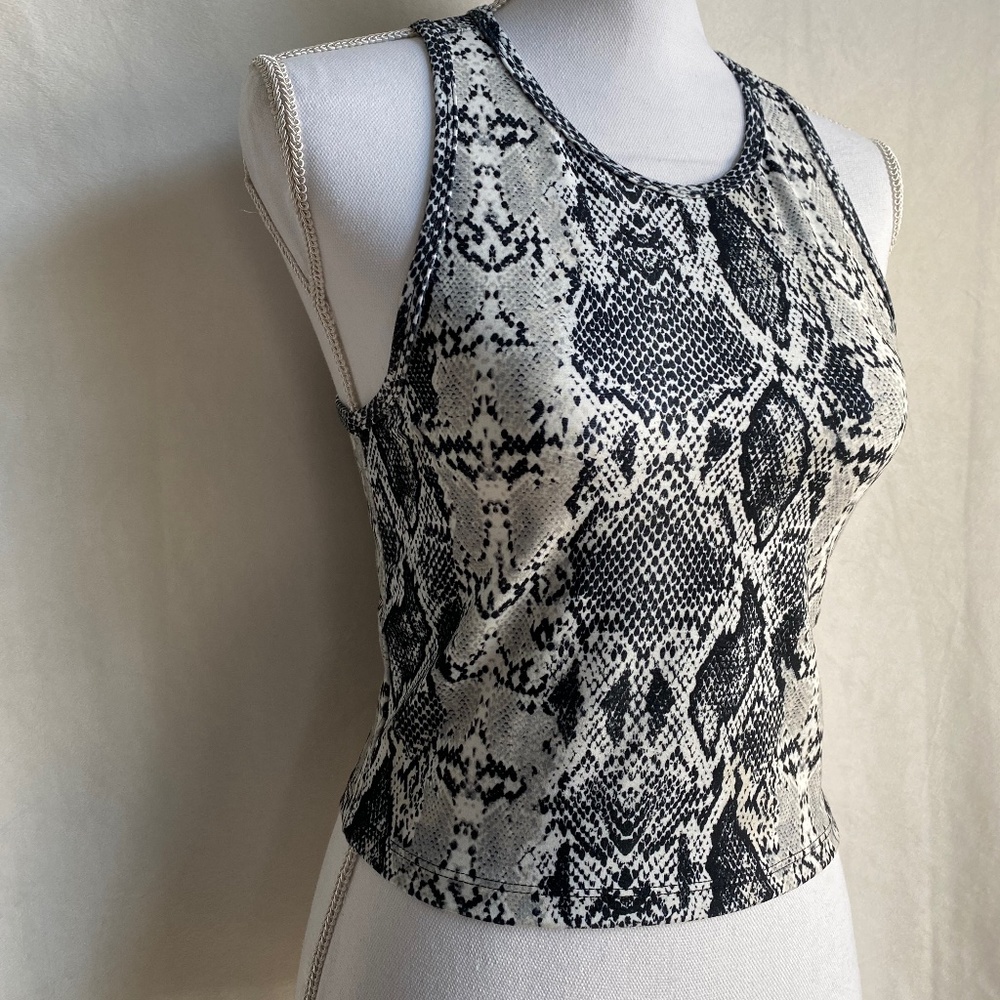 Snake Print Crop Tank